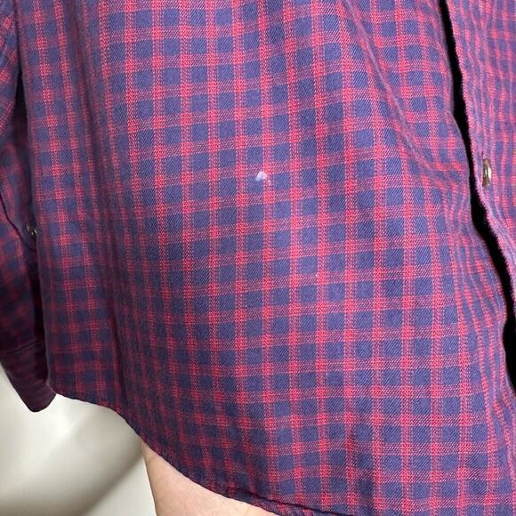 UNTUCKit Plaid Button Down Shirt Men's Red Blue Size Large - Picture 3 of 6